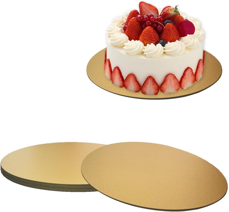Goiio 3 Pack Cake Boards Golden Round Cake Circles, 12 Inch Cake Base Cardboard, for Baking Cake, Gold - Image 1